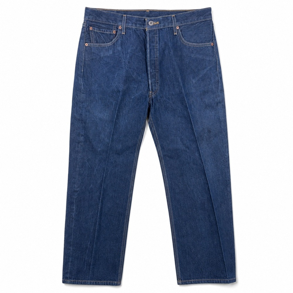 Levis 501 Original Fit Jeans Mens 38x30 Dark Wash Indigo Straight Leg Button Fly
